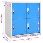 vidaXL Armoire à casiers Gris clair et bleu 90x45x92 5 cm Acier