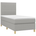 vidaXL Sommier à lattes de lit matelas LED Gris clair 100x200 cm Tissu