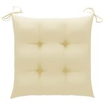 vidaXL Chaise à bascule avec coussin blanc crème Bois de teck solide