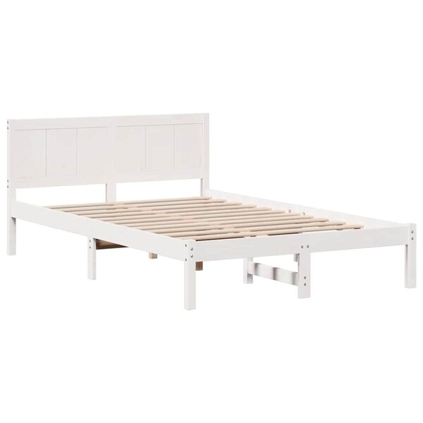vidaXL Cadre de lit Blanc 120 x 200 cm Bois de pin massif