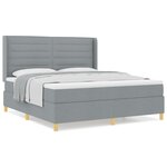 Lit Box Spring avec Matelas Gris Clair 180x200 cm Tissu