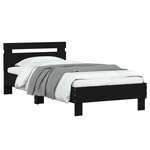 vidaXL Cadre de lit sans matelas avec lumières LED noir 90x190 cm