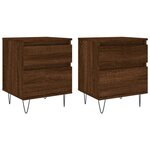 vidaXL Tables de chevet 2 Pièces chêne marron 40x35x50 cm bois ingénierie