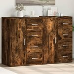 vidaXL Buffets 2 Pièces chêne fumé 59x39x80 cm bois d'ingénierie