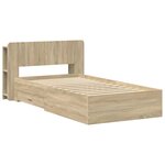 vidaXL Cadre de lit avec rangement Chêne Sonoma 75 x 190 cm