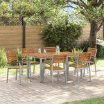 vidaXL Ensemble de salle à manger de jardin 7 pièces en bois massif d'acacia et métal