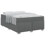 vidaXL Cadre de lit avec matelas Gris foncé 140 x 200 cm tissu