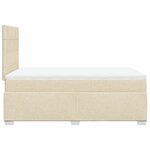 vidaXL Sommier à lattes de lit avec matelas Crème 120x200 cm Tissu