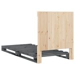 vidaXL Cadre de lit sans matelas gris 90x200 cm bois de pin massif