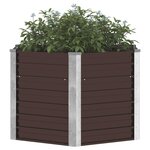 vidaXL Lit surélevé de jardin Marron 129x129x77 cm Acier galvanisé