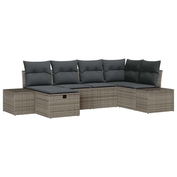 vidaXL Ensemble de Canapés avec coussin 7 Pièces polyrotin