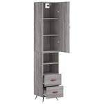 vidaXL Buffet haut Sonoma gris 34 5x34x180 cm Bois d'ingénierie