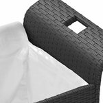vidaXL Banc de jardin avec coussin noir 116x46x57 cm résine tressée