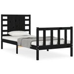 vidaXL Cadre de lit sans matelas noir 100x200 cm bois massif de pin