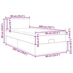 vidaXL Cadre de lit ottoman et matelas gris foncé 90x200 cm velours