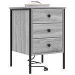 vidaXL Cabinet de chevet Gris Sonoma 42 x 41 x 61 cm Bois d'ingénierie