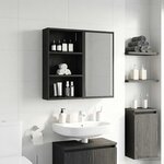 vidaXL Armoire murale de salle de bain Chêne Noir 40 x 14 x 70 cm