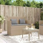 vidaXL Banc de jardin avec coussins beige résine tressée