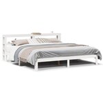 vidaXL Cadre de lit et tête de lit blanc 180x200 cm bois de pin massif