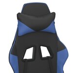 vidaXL Chaise de jeu Noir et bleu Similicuir