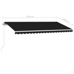 vidaXL Auvent manuel rétractable avec LED 450x350 cm Anthracite