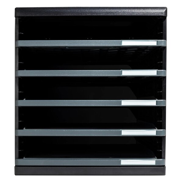 Module De Classement Modulo Ecoblack 5 Tiroirs Ouverts - Gris Foncé - Exacompta