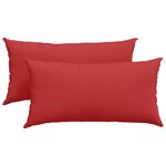 vidaXL Coussins de canapé 2 Pièces Rouge 80 x 40 cm tissu