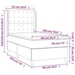 vidaXL Sommier à lattes de lit et matelas Gris clair 90x190 cm Velours