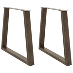 vidaXL Pieds de table à manger en forme de V  2 pièces  acier naturel  70 x (72-73 3) cm