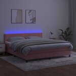 vidaXL Sommier à lattes de lit avec matelas et LED Rose 160x200 cm