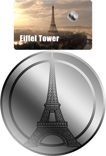 Pièce de monnaie en Palladium 12 Dollars g 0.031 (1/1000 oz) Millésime 2026 World Famous Landmarks EIFFEL TOWER (PRÉCOMMANDE)