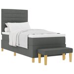 vidaXL Lit à ressorts avec coussin Gris foncé 200 x 90 cm tissu