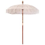 vidaXL Parasol Crème (185-195) x 250 cm Coton et bois massif