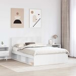 vidaXL Cadre de lit avec tête de lit Blanc 160 x 200 cm Pin massif