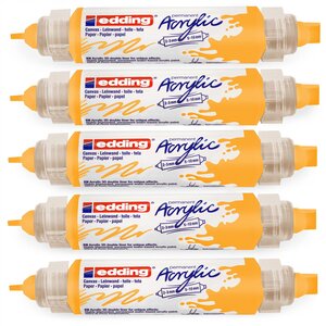 Marqueur acryl 3d dble pointe 5400 jaune soleil 2-3 mm  5-10 mm x 5 EDDING