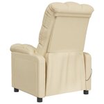 vidaXL Fauteuil de massage Crème Tissu