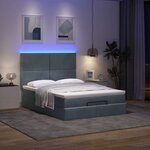 vidaXL Cadre de lit ottoman avec matelas gris foncé 140x190 cm velours
