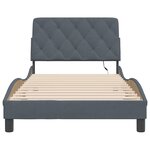 vidaXL Cadre de lit avec LED sans matelas gris foncé 100x200cm velours