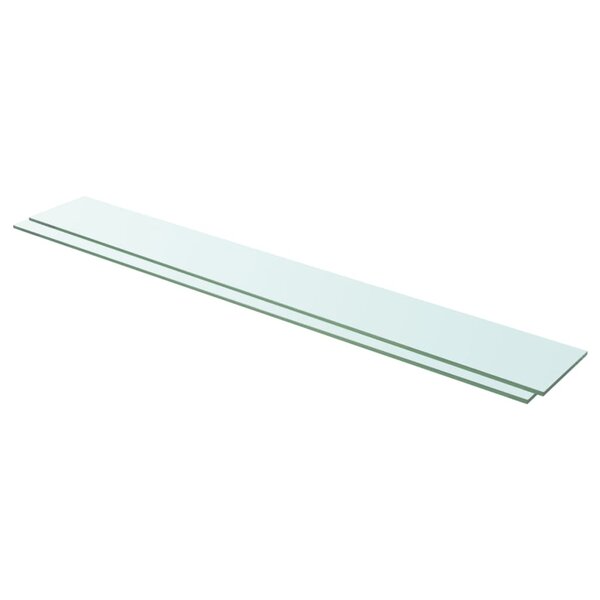 vidaXL Panneaux d'étagère 2 Pièces Verre Transparent 110 x 15 cm