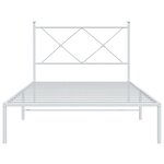 vidaXL Cadre de lit métal sans matelas et tête de lit blanc 107x203 cm