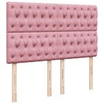 vidaXL Sommier à lattes de lit avec matelas Rose 140x190 cm Velours