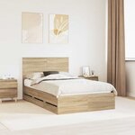 vidaXL Cadre de lit Chêne Sonoma 120 x 200 cm Bois Ingénierie