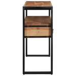 Tables d'appoint vidaXL Noires 120x33x75 cm en Bois d'Acacia Massif et Métal