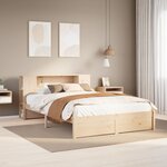 vidaXL Lit bibliothèque sans matelas 140x190 cm bois de pin massif
