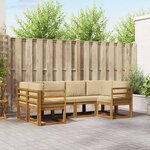 vidaXL Ensemble de canapés d'extérieur 6 pc Naturel et Beige