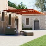 vidaXL Auvent manuel rétractable sur pied 450x300 cm Orange et marron