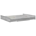 vidaXL Cadre de lit avec rangement Gris Sonoma 135 x 190 cm
