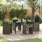 vidaXL Ensemble de salle à manger pour jardin 5 Pièces Gris Poly rotin