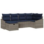 vidaXL Ensemble de Canapés avec coussin 3 Pièces polyrotin