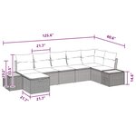 vidaXL Ensemble de canapé de jardin avec coussin 7 Pièces Noir Poly rotin